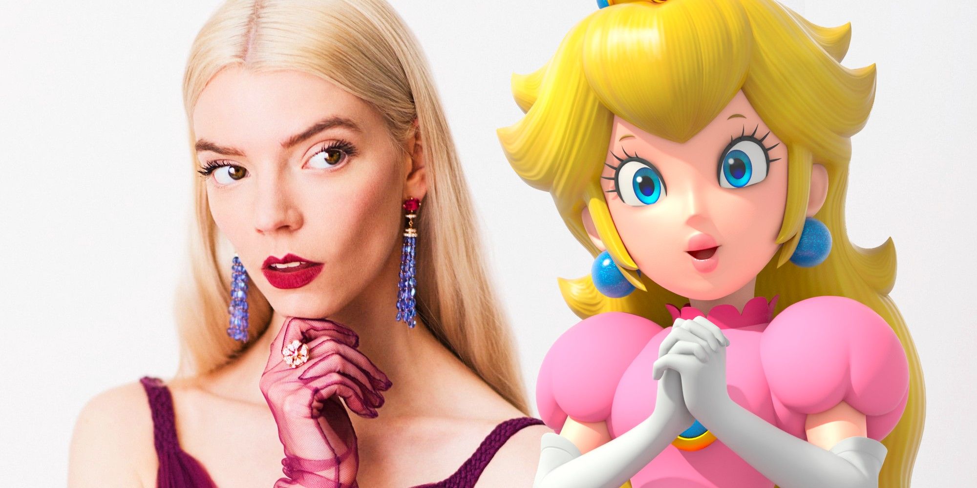 anya taylor joy dressed as princess peach Anya Taylor-Joy brought her "Super Mario Bros. Movie" character Princess Peach to life for Halloween. She attended @vasjmorgan @puffvybe's Halloween party in LA with boyfriend @malcolmmcrae, who dressed up as Mario. See
