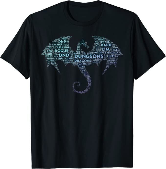 Dragon Word Art Dungeon Crawler T-Shirt