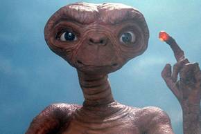 ET with a glowing fingertip in ET the Extra-Terrestrial