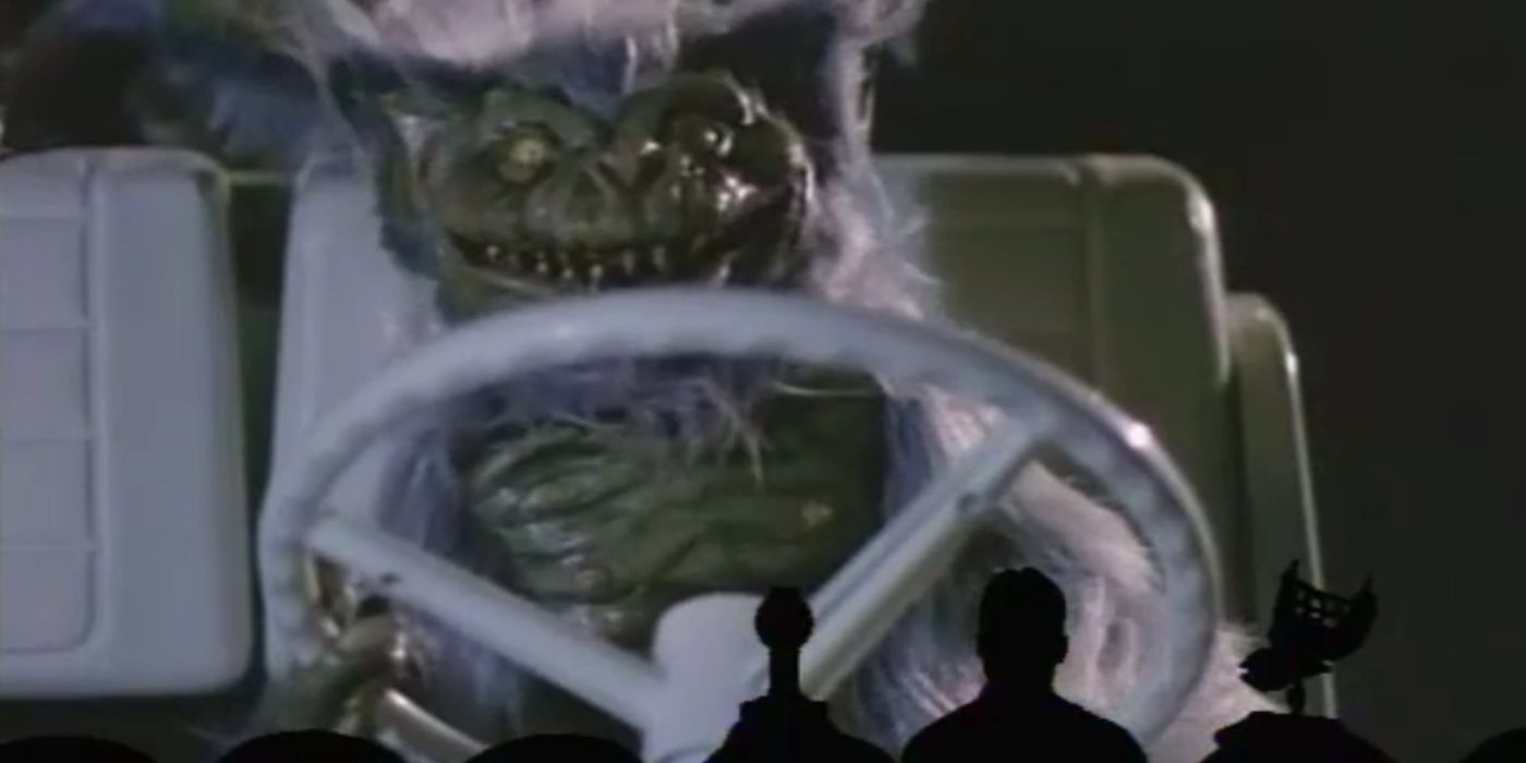Tom Servo, Mike Nelson, and Crow watchinmg the film Hobgoblins.