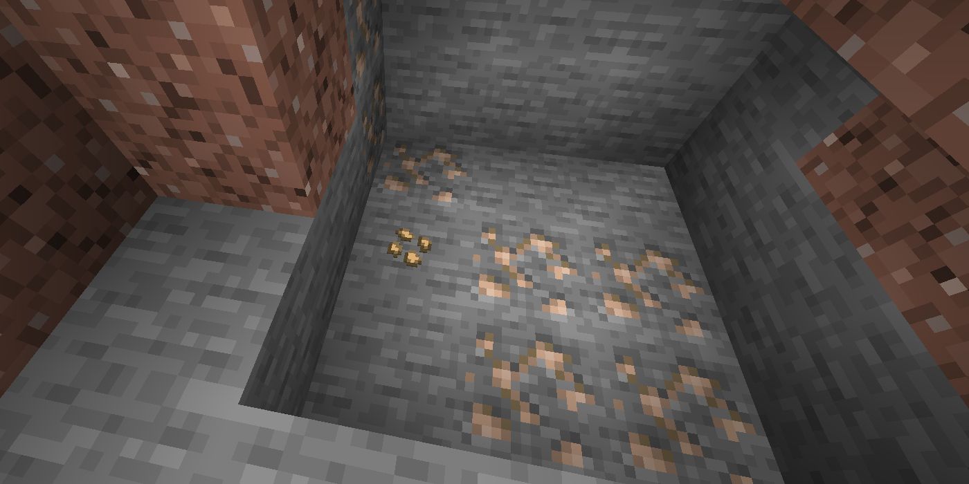 An image of an Iron Mine in Minecraft