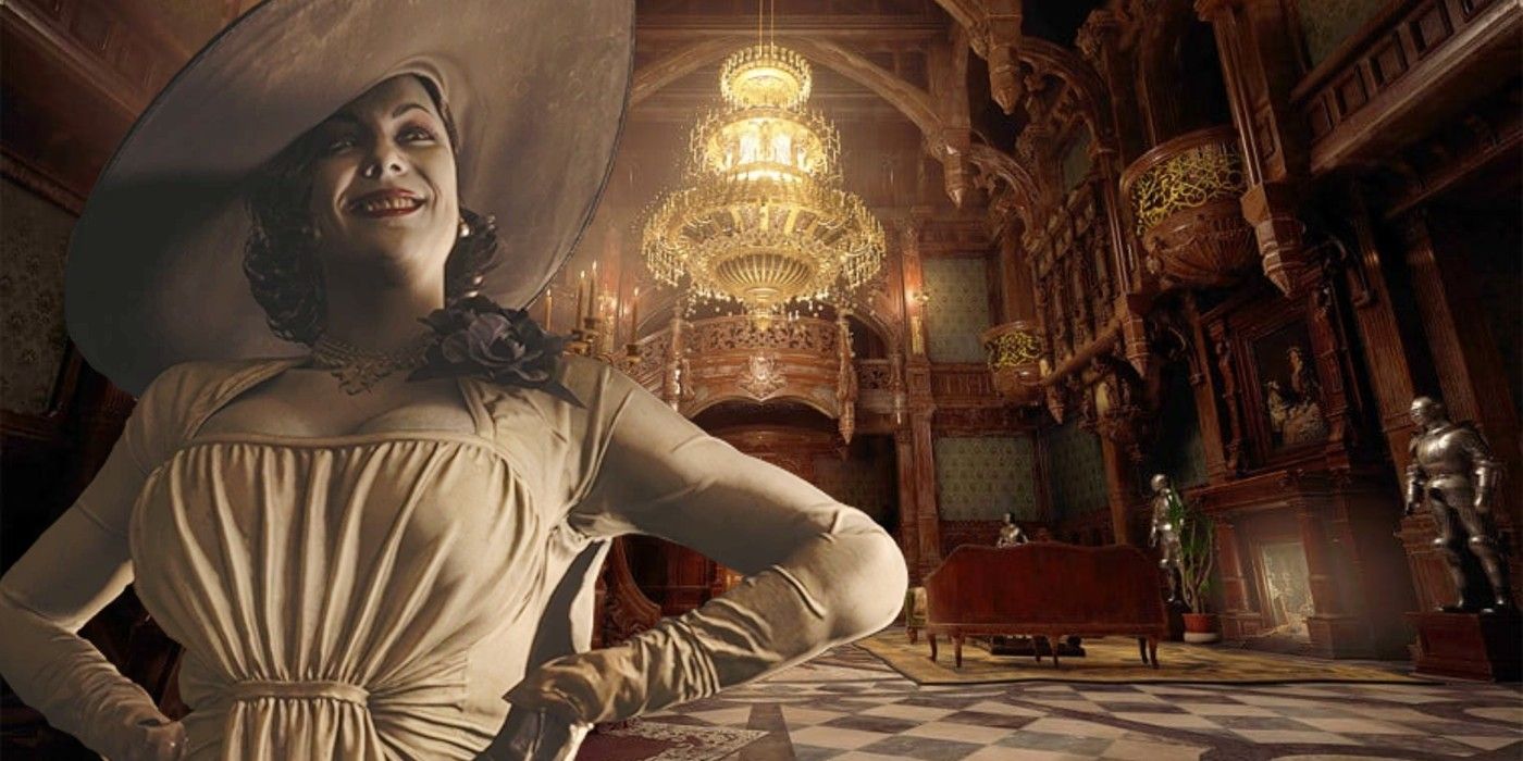 Lady Dimitrescu in her castle 