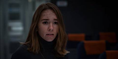 Angelina looking upset and dirty in Manifest