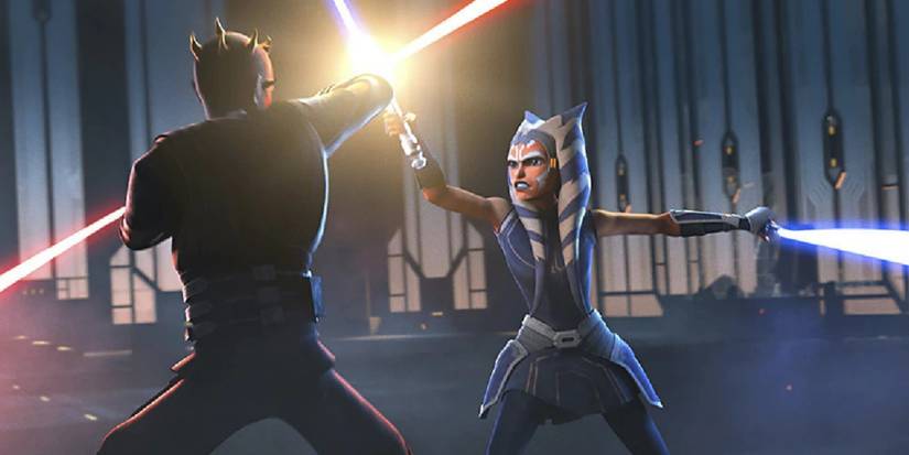 Maul kämpft in der letzten Staffel von The Clone Wars gegen Ahsoka.