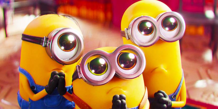 Minions making sad faces in the Despicable Me prequel