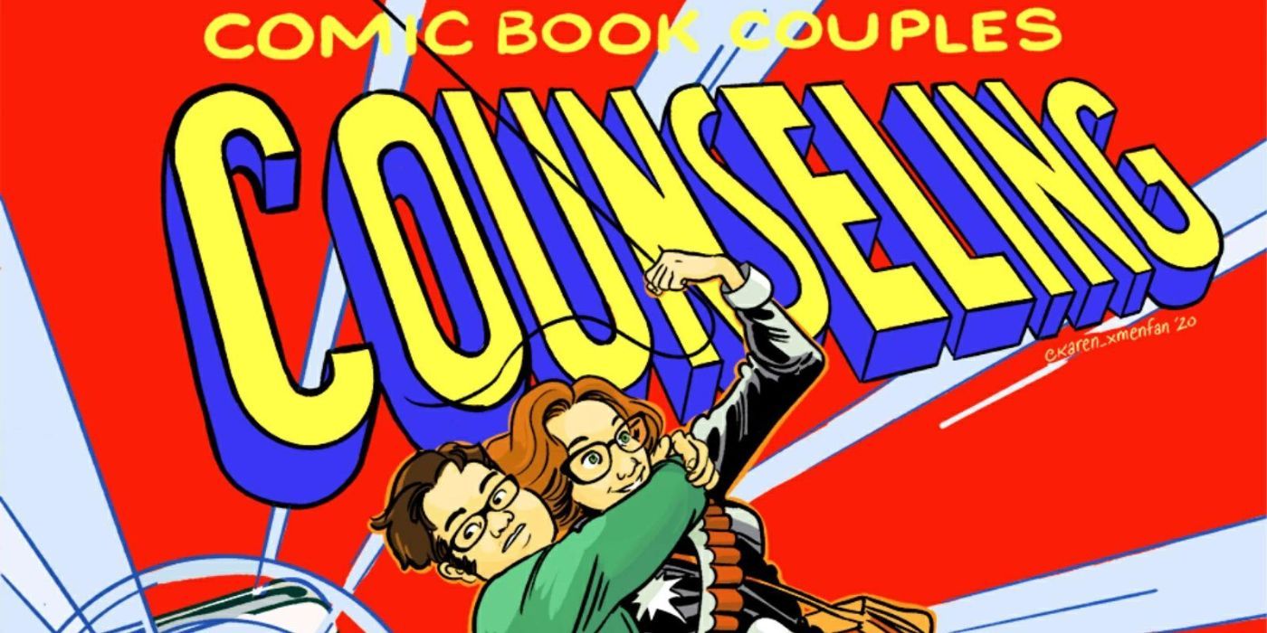 Artwork podcast for comic book couples counseling