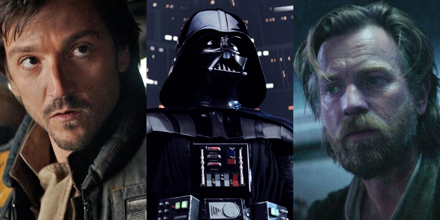 Cassian Andor, Darth Vader, and Obi-Wan Kenobi
