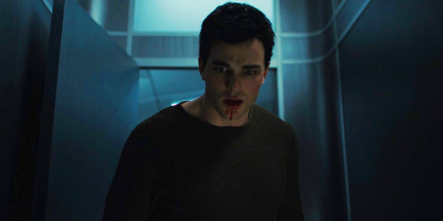 Superboy looking scared with blood coming out of mouth in Titans Season 4