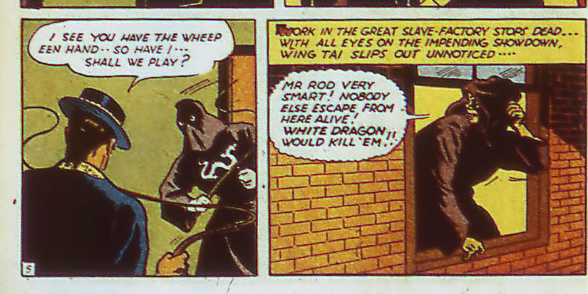 Золотой век: Белый Дракон сражается с Whip в Flash Comics #23.