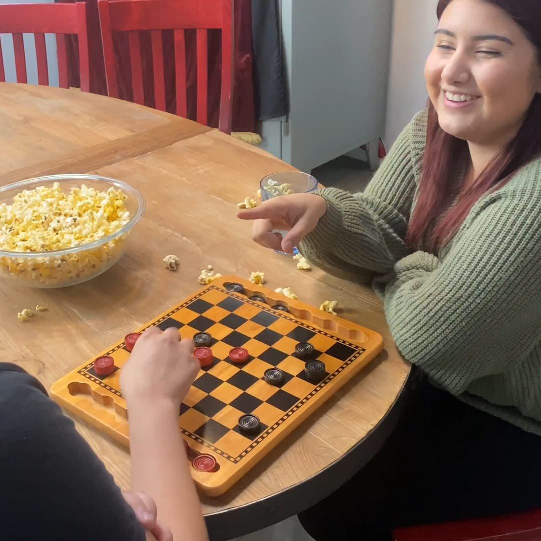 We classic wooden checkers game is one of the most beautiful board games