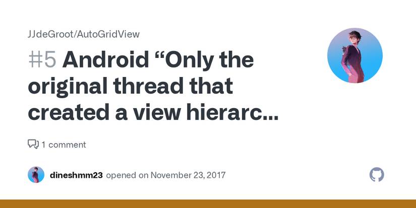 An Android thread error is displayed