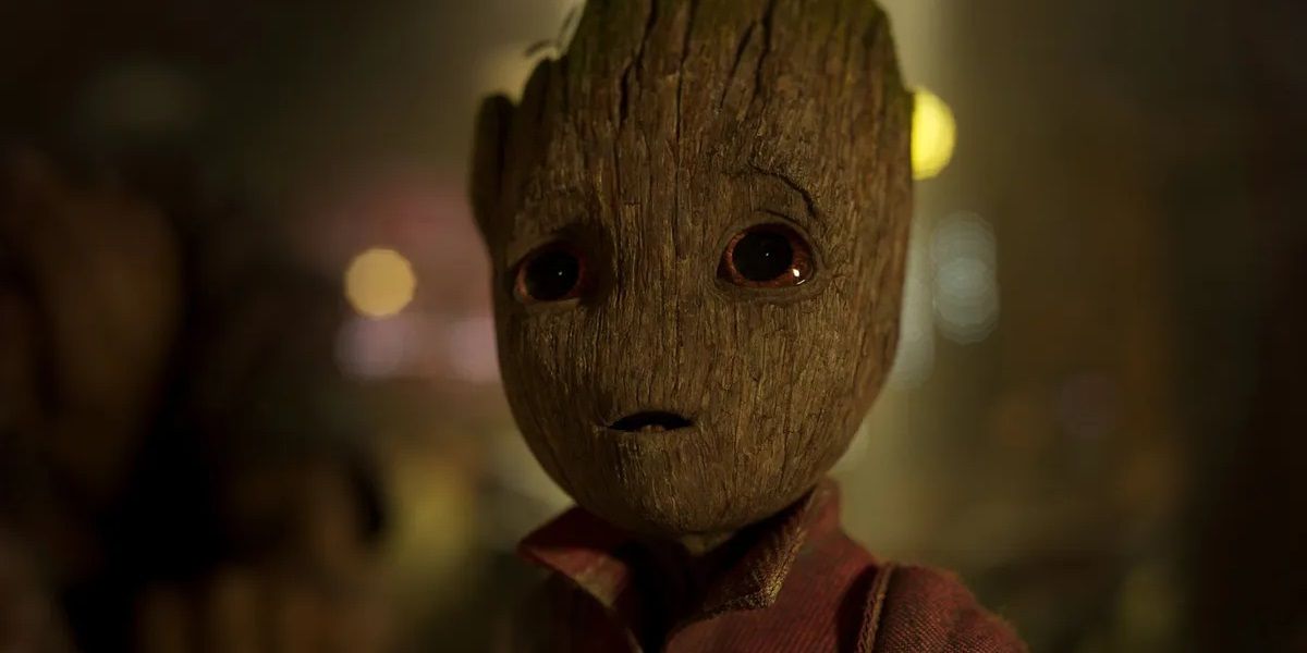 Baby Groot spaventato in Guardiani della Galassia Vol. 2