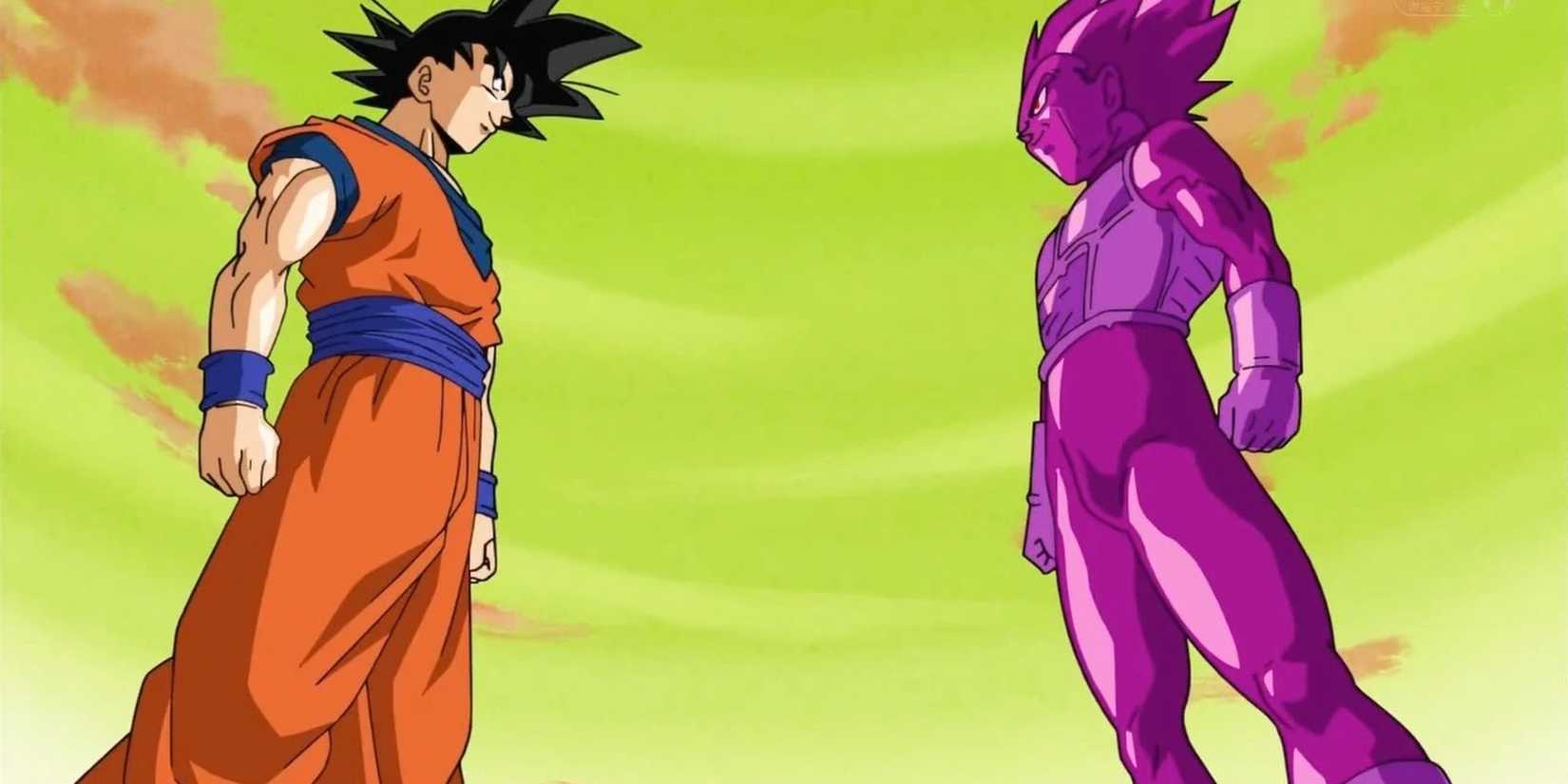 Goku challenging Copy-Vegeta from the Copy-Vegeta Arc in Dragon Ball Super