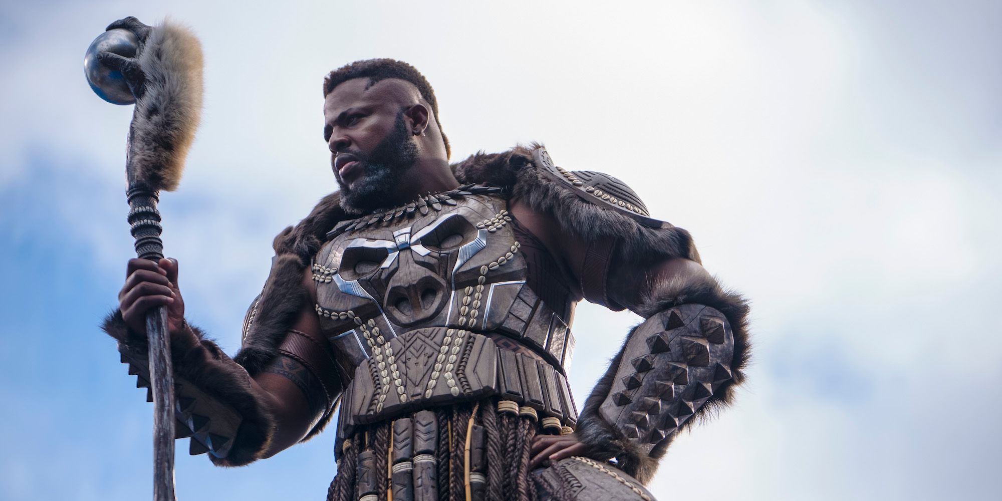 An image of M'Baku looking serious in Black Panther 2