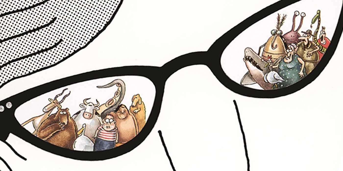 the far side comic characters reflected in glassses