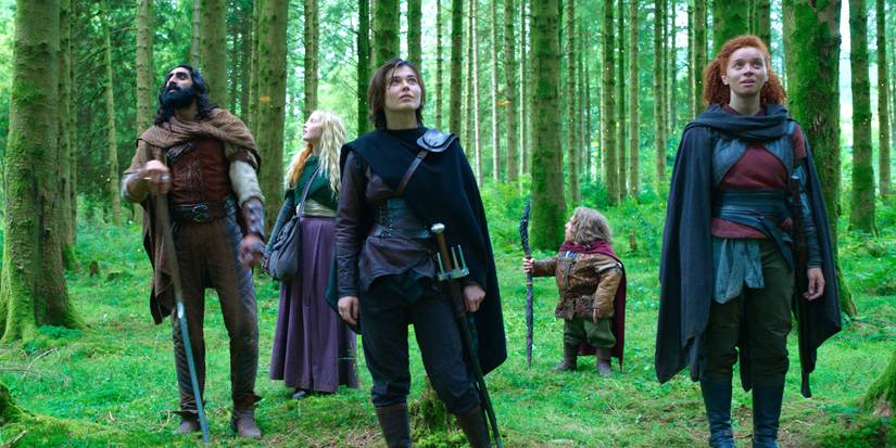 Amar Chadha-Patel, Ellie Bamber, Ruby Cruz, Warwick Davis, and Erin Kellyman in Willow