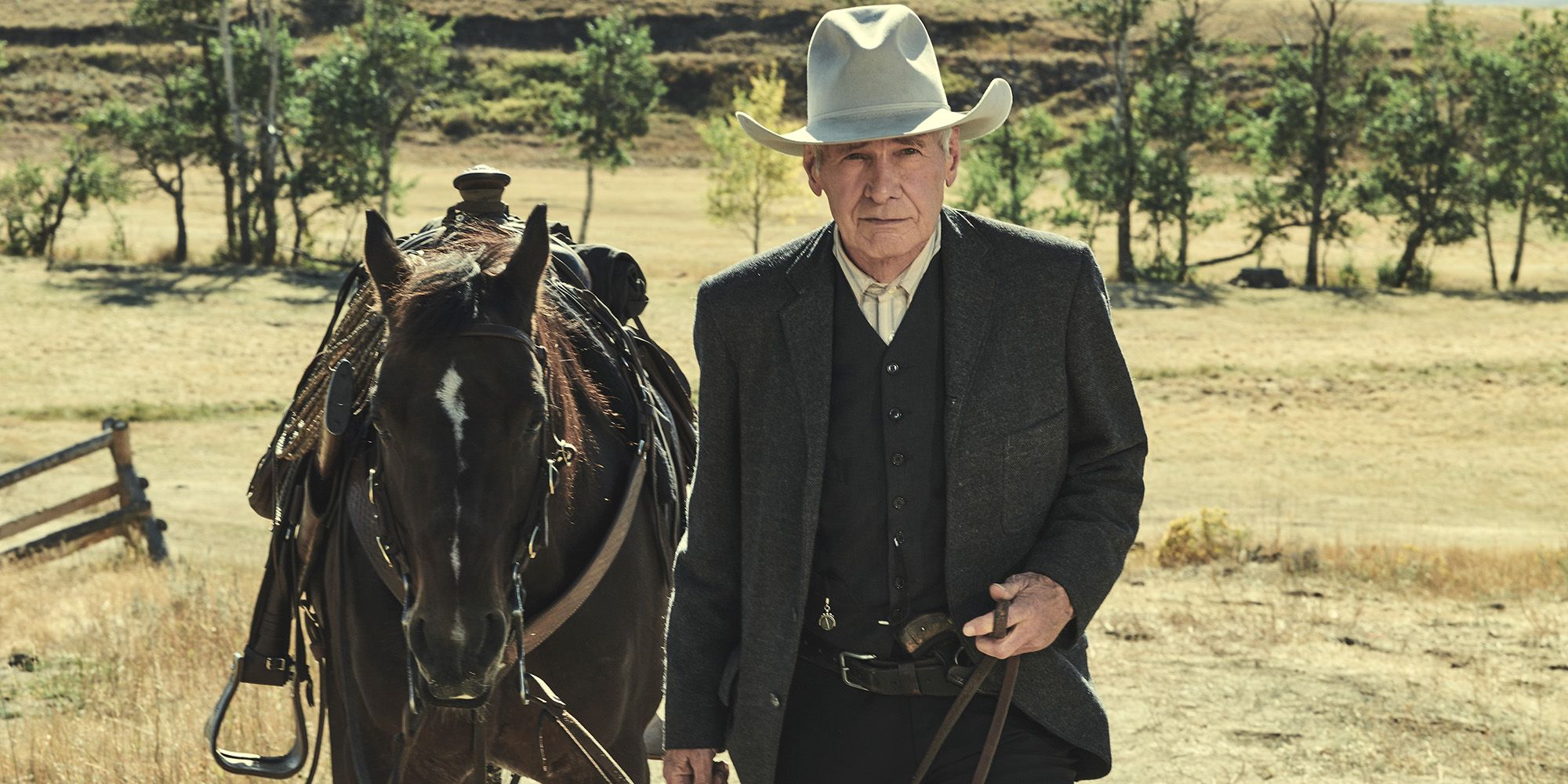 1923 show yellowstone spinoff Harrison Ford as Jacob with his horse