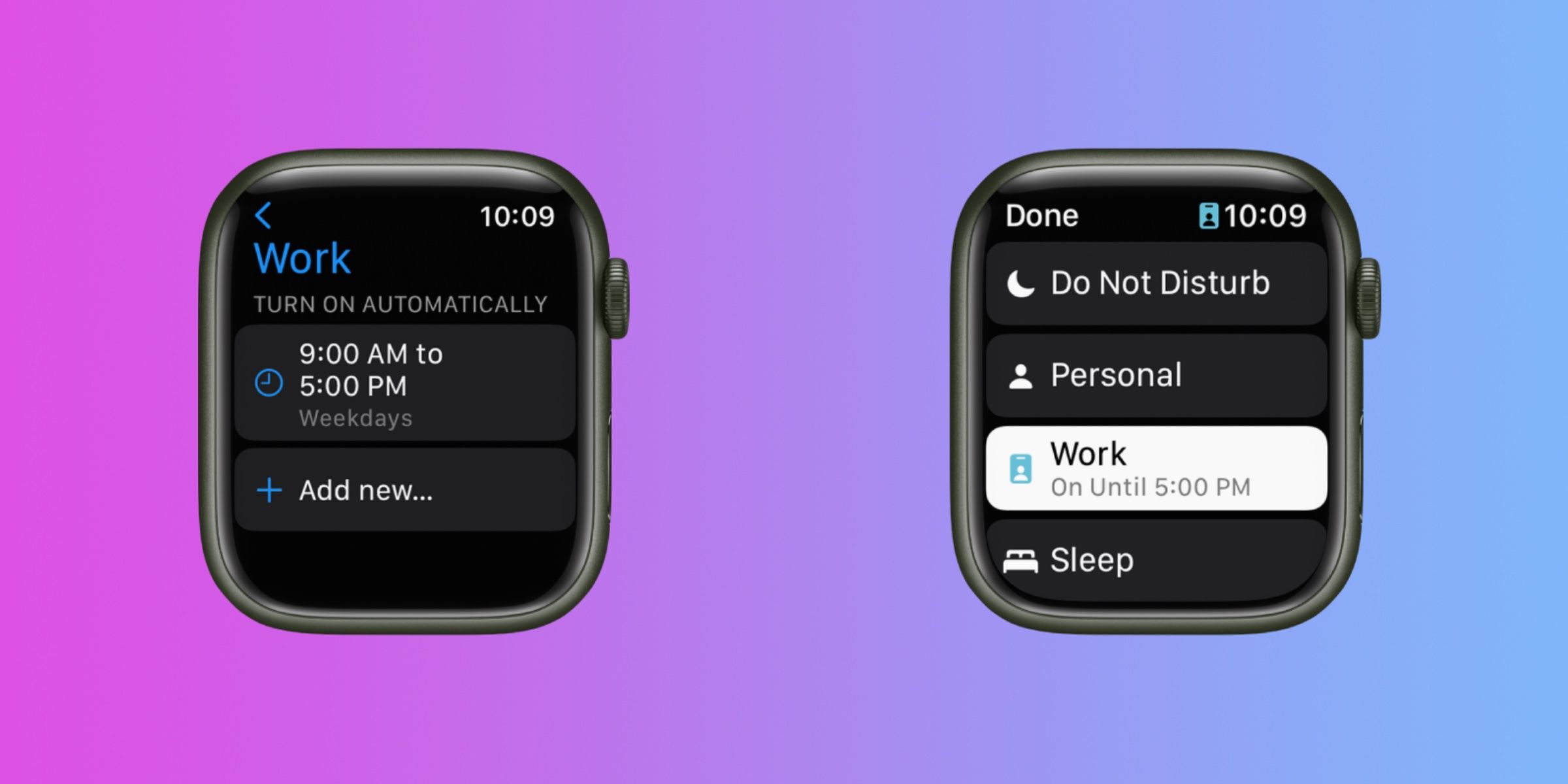 Apple Watch Focus settings screenshot Sleep Focus