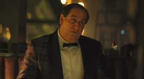 Colin Farrell as Penguin in The Batman looking offscreen