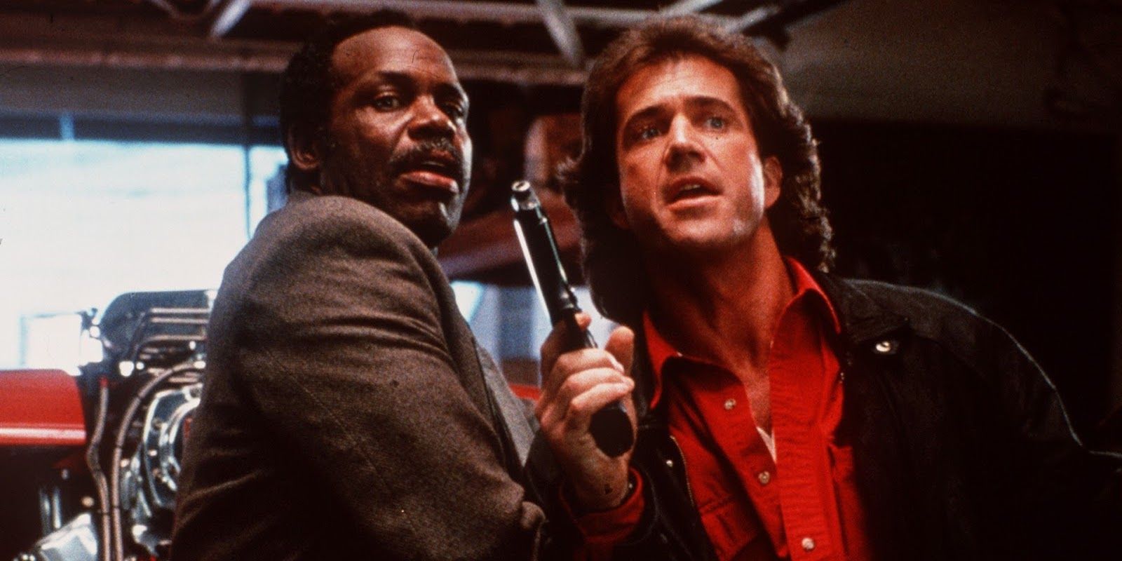 Danny Glover and Mel Gibson in Lethal Weapon (1987)