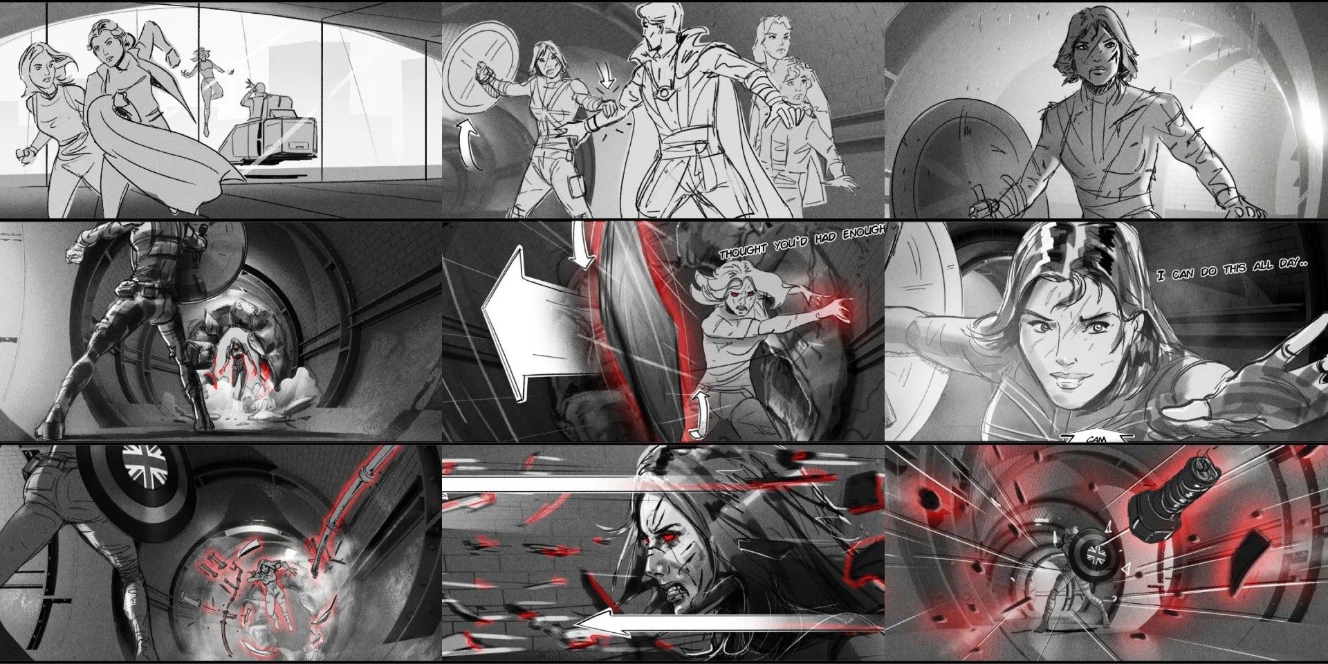 Doctor Strange 2 Captain Carter helping heroes storyboards