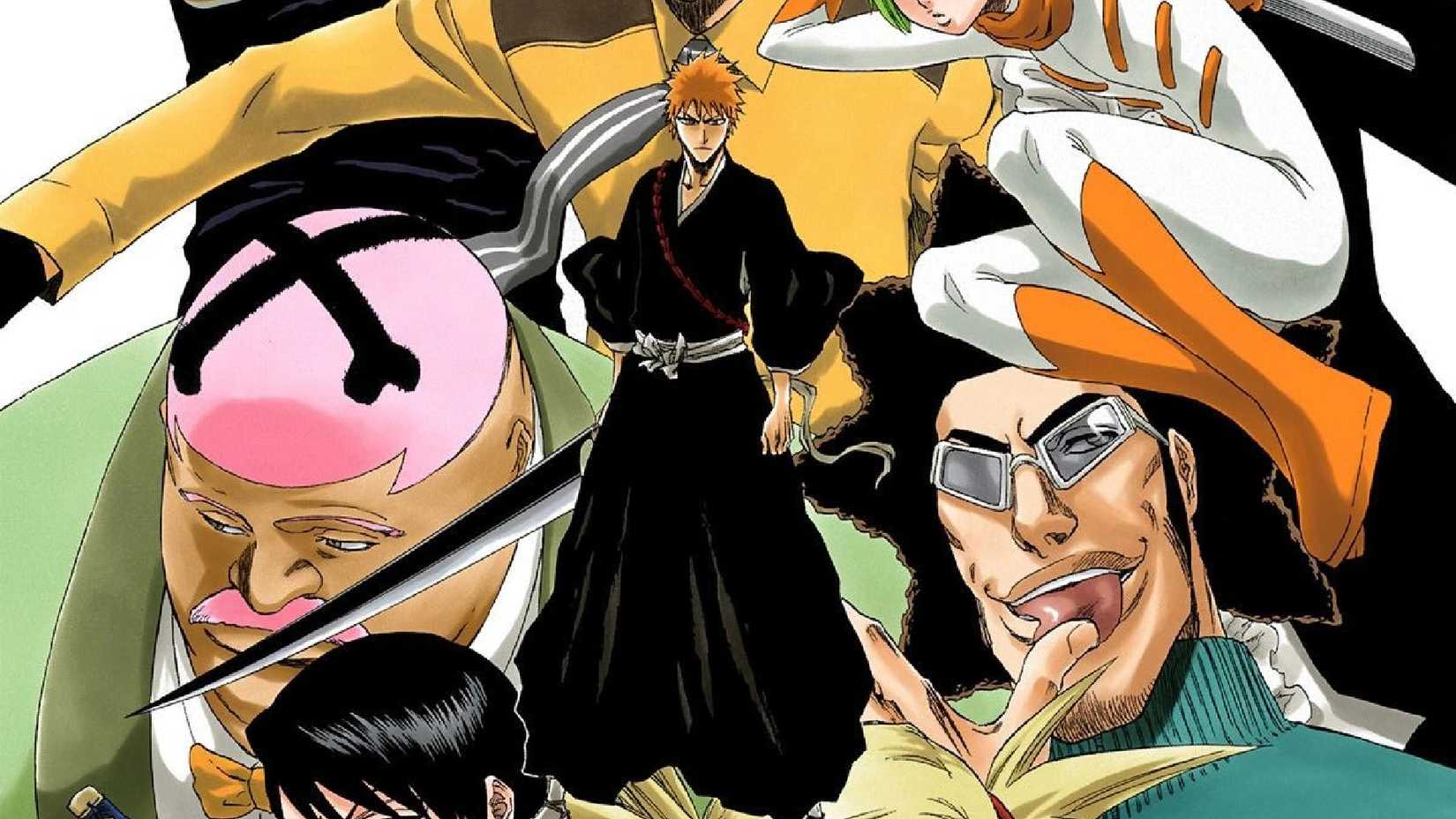 Ichigo and members of the Visored from Bleach.