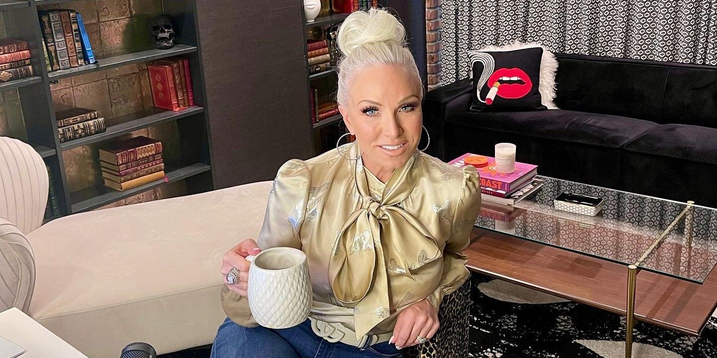 RHONJ&rsquo;s Margaret Josephs holding coffee cup