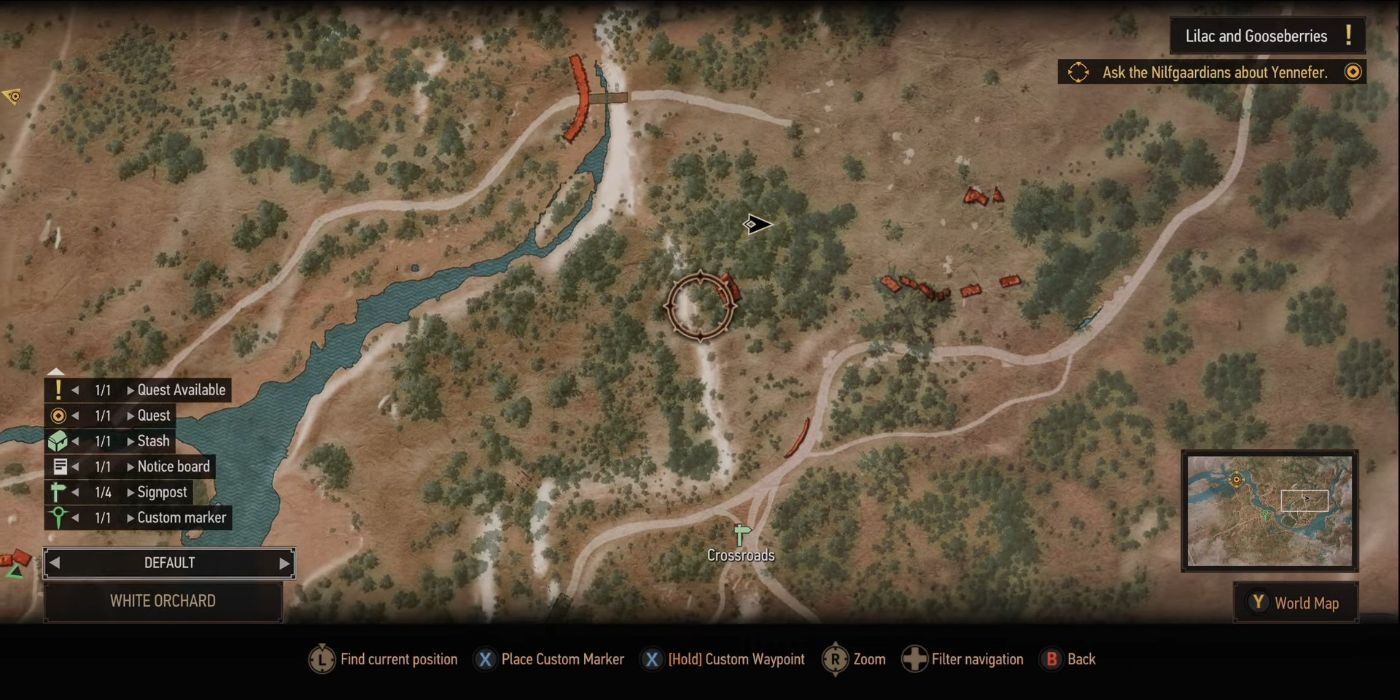 Mapa de atualização da próxima geração do Witcher 3.