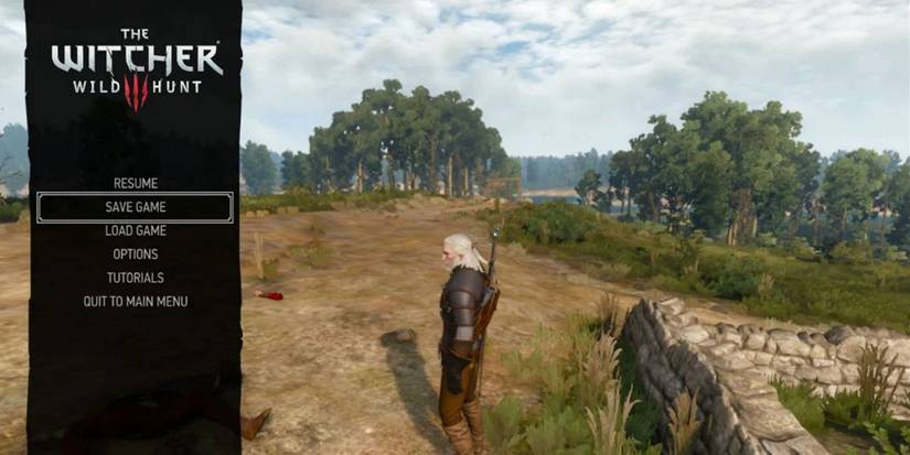 The Witcher 3 menu with save
