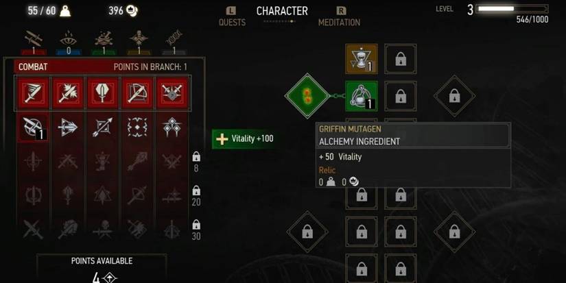 Abilities in the Witcher 3.