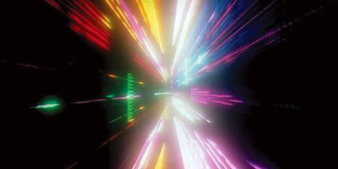 The multi-coloured star gate in A Space Odyssey