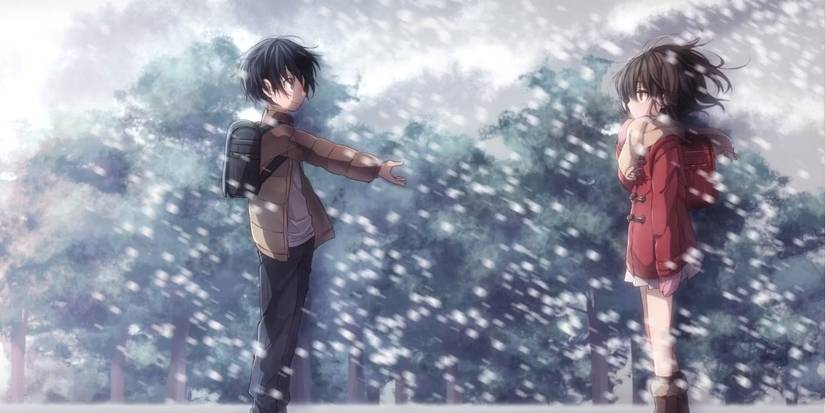 10 Anime That Are 10/10 If You Ignore Their Horrible Endings 3 A boy reaches out his hand to a girl in the snow in Erased