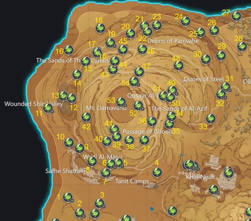 Genshin Impact: All Dendroculus Locations in Desert of Hadramaveth