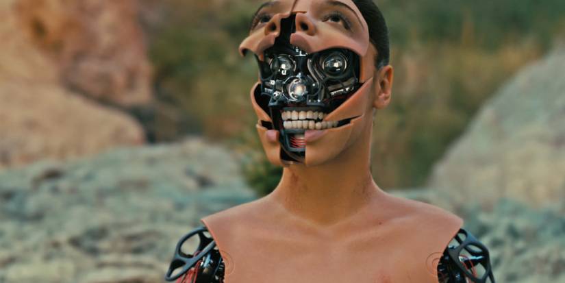 Charlotte (Tessa Thompson) rearranges her face to become a robot in Westworld's series finale.