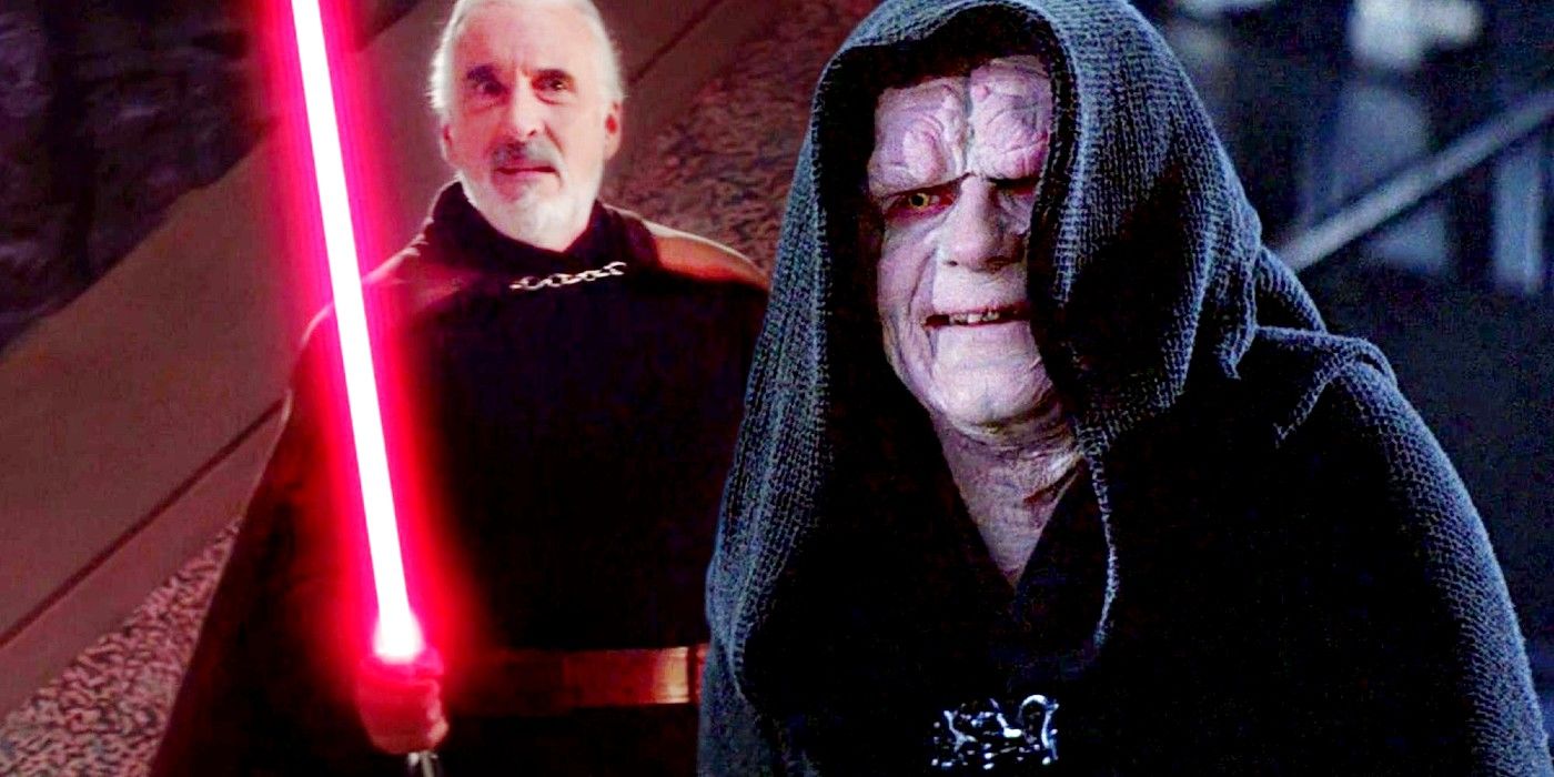 Christopher Lee as Count Dooku and Ian McDiarmid as Palpatine in Star Wars