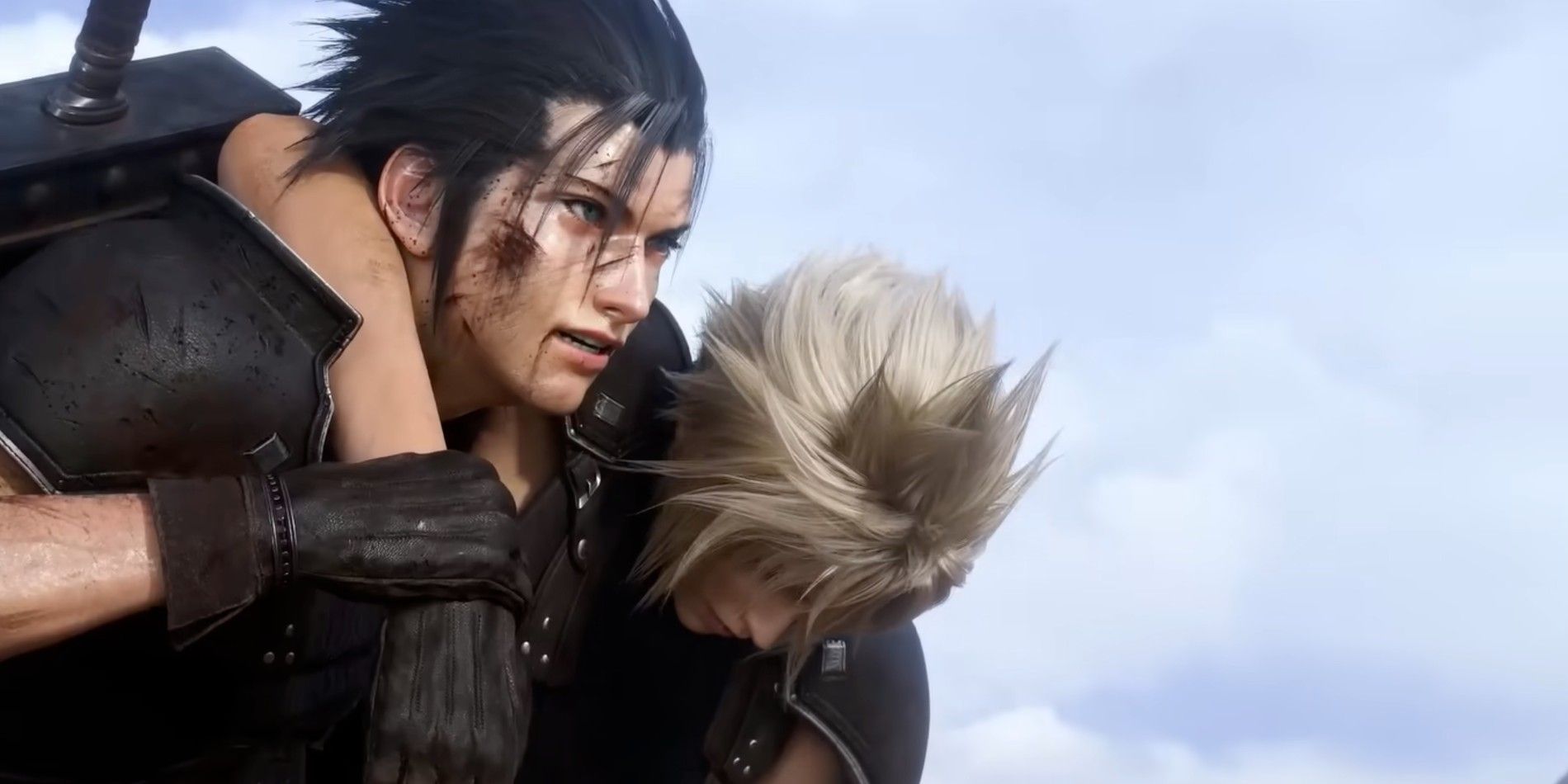Zack is carrying Cloud in Crisis Core Reunion.