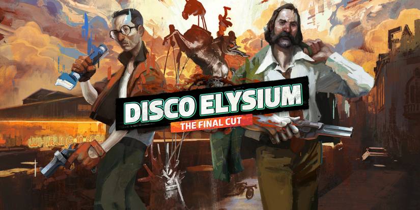 Arte promocional do disco elysium com o tenente Kim Kitsuragi e o protagonista do detetive.