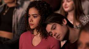 Marcus Resting His Head On Ginny At School Musical In Ginny & Georgia Season 2.