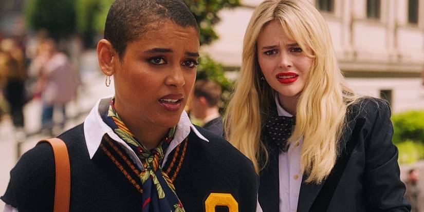 10 TV Show Reboots That Failed to Capture The Originals' Magic 5 Jordan Alexander as Julien and Emily Alyn Lind as Audrey in the Gossip Girl reboot season 2 episode 7