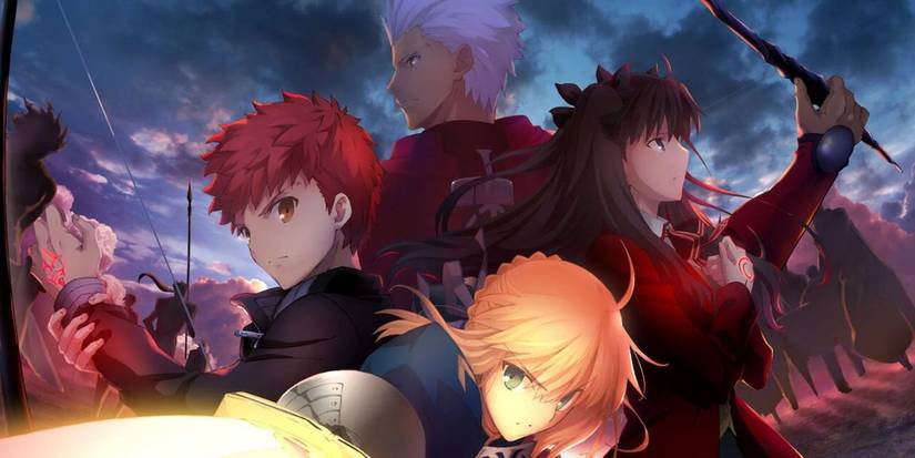 10 Best Fighting Anime No Fan Should Skip 2 Fate Stay/Night Unlimited Blade Works main cast--Shiro, Archer, Rin, and Saber.