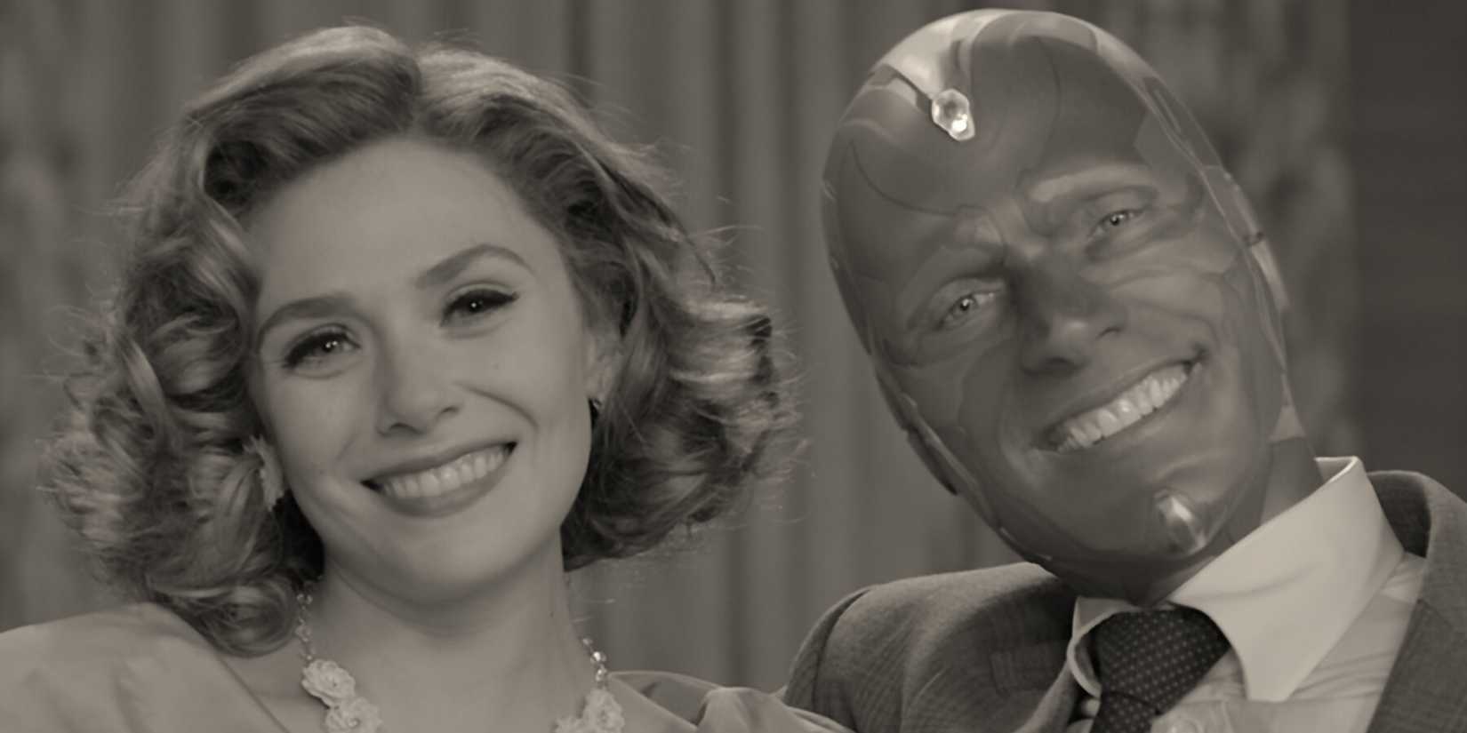 Elizabeth Olsen As Wanda and Paul Bettany as Vision in WandaVision