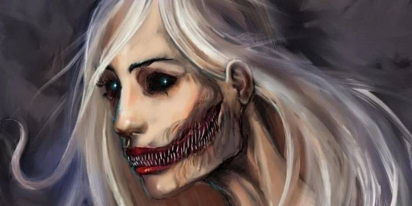 Abeloth em Star Wars Legends mostrando seu sorriso perturbador com dentes