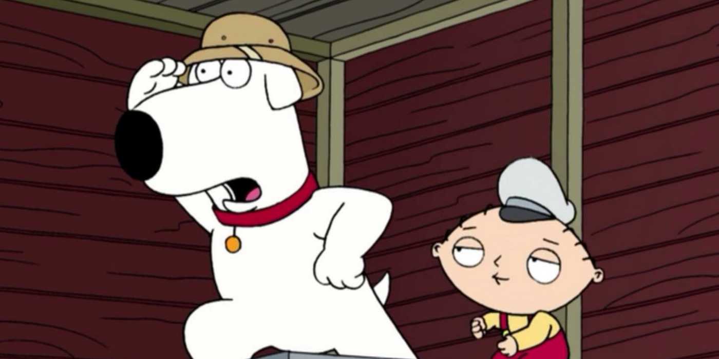 Brian and Stewie on a train in Family Guy - Road To Rhode Island.