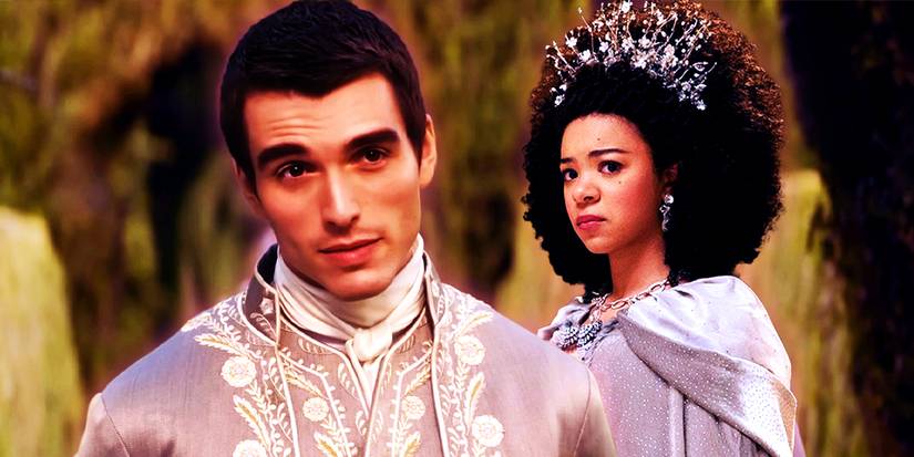 Closeups of young King George and Queen Charlotte in the Queen Charlotte prequel series for Bridgerton