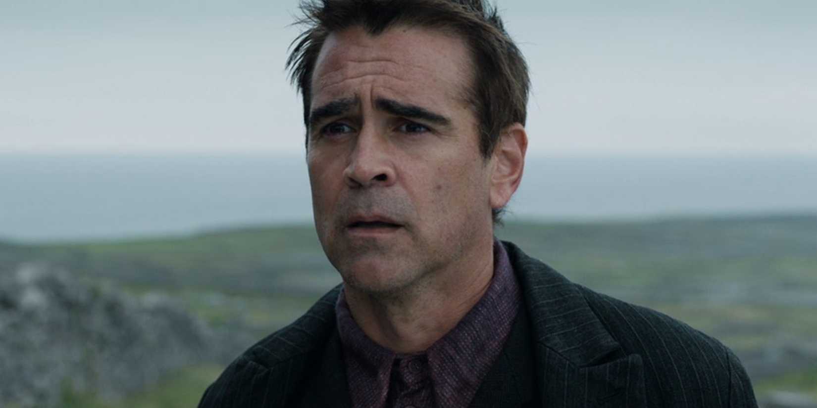 Colin Farrell looking off in despair in The Banshees of Inisherin