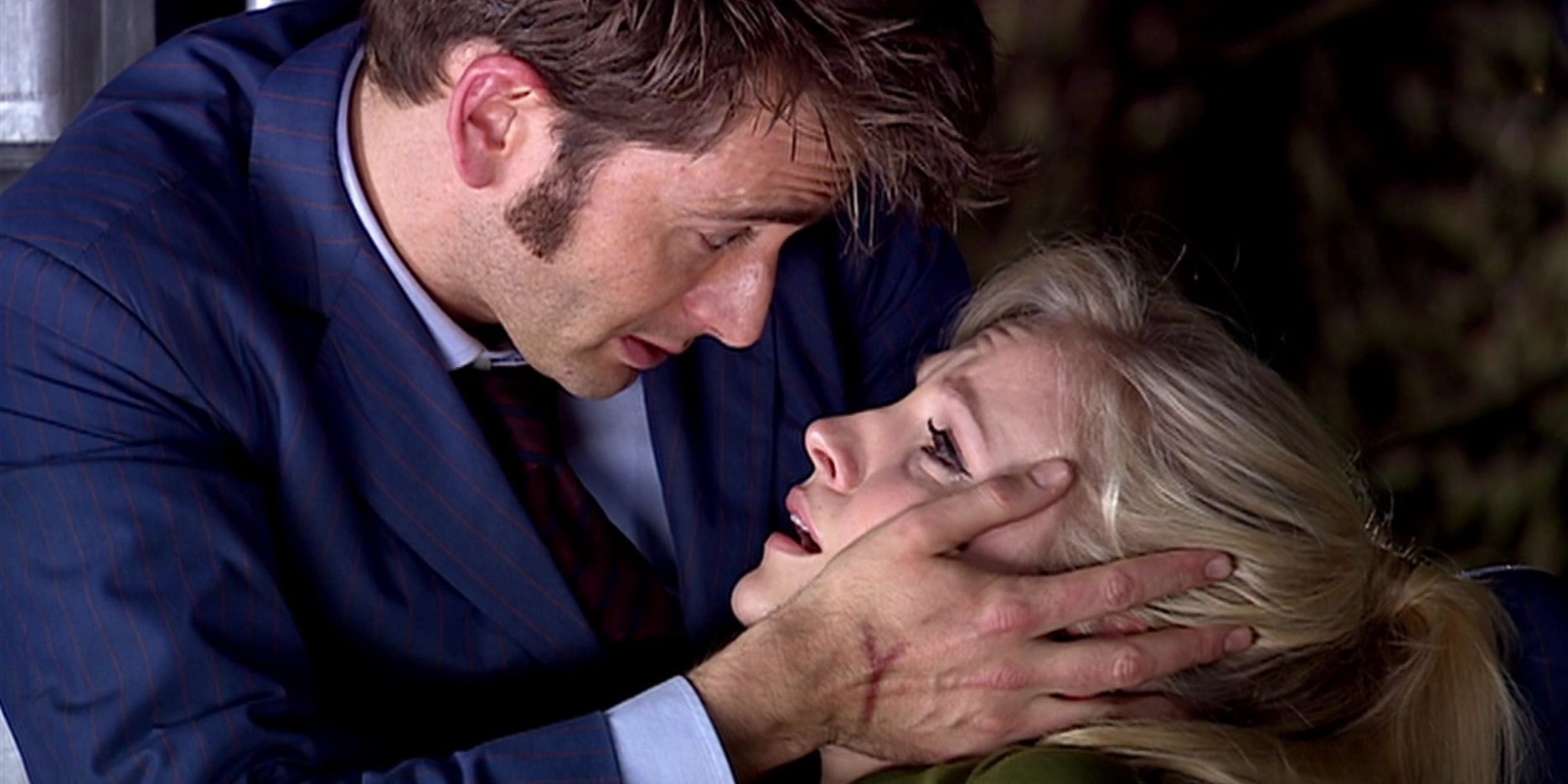 David Tennant as the Doctor and Georgia Moffett as Dying Jenny in Doctor Who 