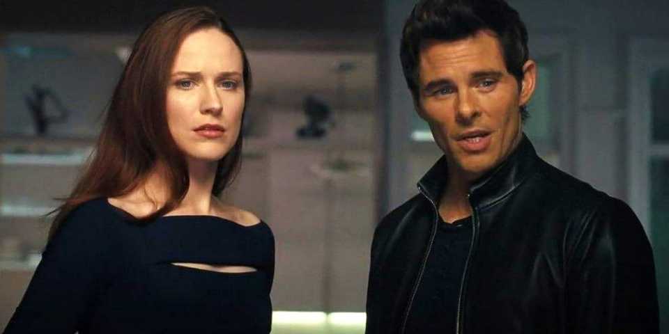 Dolores (Evan Rachel Wood) and Teddy (James Marsden) looking at something in Westworld Season 4