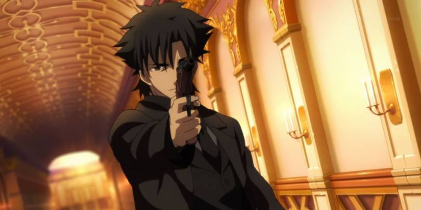 Kiritsugu Emiya richtet in Fate/Zero seine Waffe.