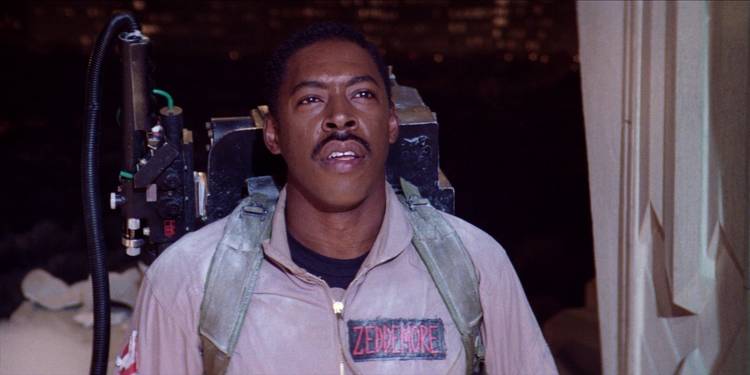 Ernie Hudson in costume in Ghostbusters