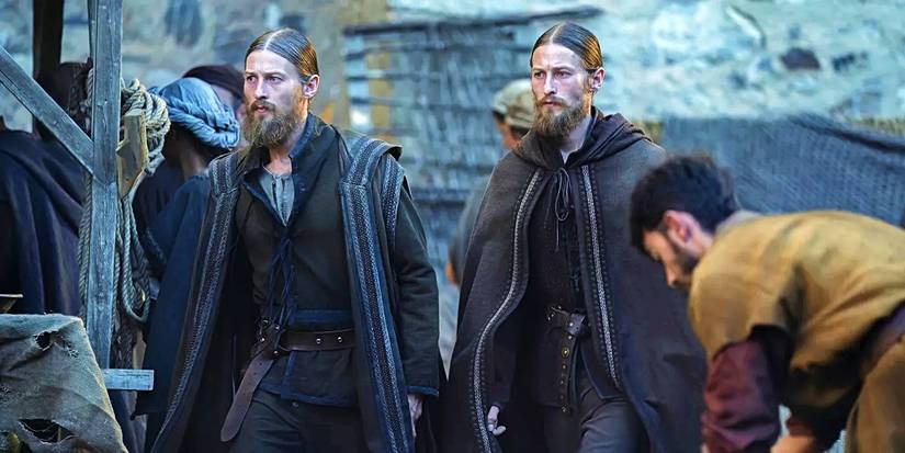 Arryk and Erryk Cargyll walk side by side in House Of The Dragon Season 1 Episode 9 